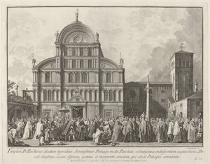 Visit of the Doge to San Zaccaria on Easter Day by Giovanni Battista Brustolon after Canaletto
