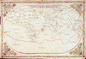 World map by Giovanni Battista Cavallini