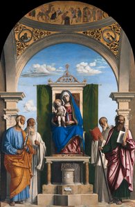 Enthroned Madonna with Child and Saints Peter, Romualdus, Benedict and Paul