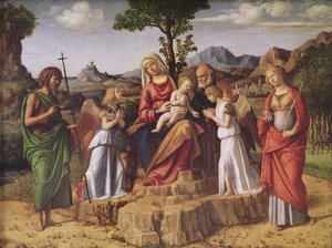 Holy Conversation (The Holy Family Surrounded by Angels, Saint Lucy and Saint John the Baptist), Stopping Before the Flight to Egypt