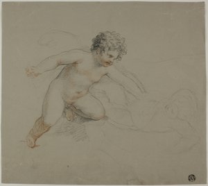 Two Putti Fighting by Giovanni Battista Cipriani