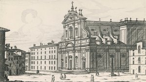 Church of St Ignatius of Loyola at Campus Martius, Rome, engraving by Giovanni Battista Falda by Giovanni Battista Falda