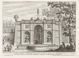 Fountain in the Gardens of the Villa Aldobrandini in Frascati