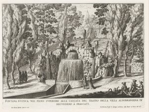 Fountain in the Gardens of the Villa Aldobrandini in Frascati