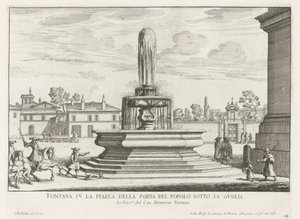 Fountain on Piazza del Popolo in Rome