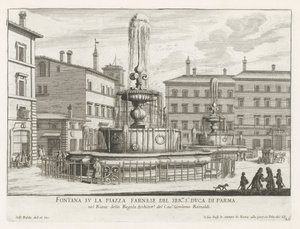 Fountains on Piazza Farnese in Rome