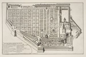 Papal Garden and Palace of the Quirinale, from Il Nuovo Teatro della Fabriche et Edifici in Prospettiva di Roma Moderna, published c.1665-69 by Giovanni Battista Falda
