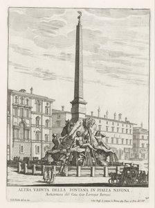Four Rivers Fountain on Piazza Navona in Rome by Giovanni Battista Falda