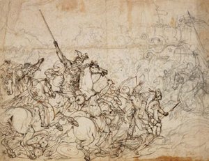 Battle Scene with Elephants and Orientals by Giovanni Battista Foggini