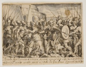 The Sabine Women Negotiating Peace Between the Romans and the Sabines by Giovanni Battista Fontana