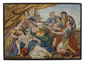 A fine Italian micromosaic plaque by Giovanni Battista Luchini