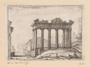 Ruins of the Temple of Saturn on the Roman Forum in Rome (Views of Rome) by Giovanni Battista Mercati