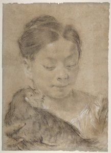 Girl with a Hen by Giovanni Battista Piazzetta