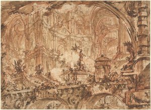 A Magnificent Palatial Interior by Giovanni Battista Piranesi