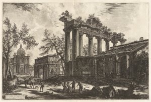 Another View of the Remains of the Pronaos of the Temple of Concord, from Views of Rome