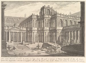 Ancient Roman Forum Surrounded by Porticoes, with Loggias by Giovanni Battista Piranesi