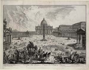 View of the Basilica and Square of San Pietro in Vaticano (from: Vedute di Roma) by Giovanni Battista Piranesi