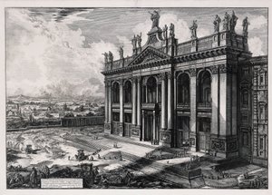 View of the Façade of the Basilica San Giovanni in Laterano (from: Views of Rome) by Giovanni Battista Piranesi