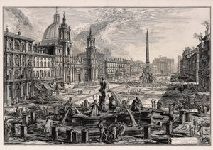 View of Piazza Navona in Rome (from: Views of Rome) by Giovanni Battista Piranesi