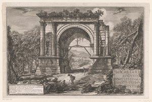 Arch of Augustus in Aosta (Views of Roman Triumphal Arches and Other Monuments) by Giovanni Battista Piranesi