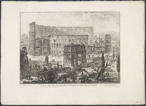 Arch of Constantine and the Colosseum in Rome