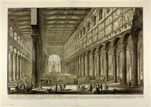 Cut-away View of the Interior of the Basilica of St. Paul Outside the Walls, from Views of Rome by Giovanni Battista Piranesi