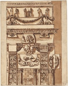 Fantasy of a Façade with Bizarre Ornaments by Giovanni Battista Piranesi
