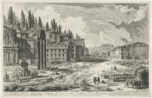 Roman Forum with the Temple of Jupiter Stator in Rome (series title: Views of Rome) by Giovanni Battista Piranesi
