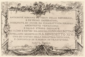 Frontispiece by Giovanni Battista Piranesi