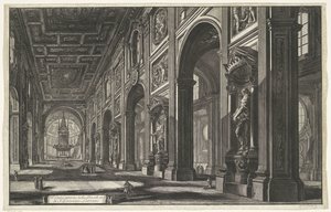 Interior of the Basilica of St. John Lateran in Rome (Veduta interna della Basilica di S. Giovanni Laterano) by Giovanni Battista Piranesi