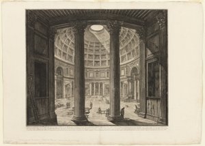Interior view of the Pantheon, from Views of Rome by Giovanni Battista Piranesi