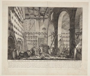 Interior View of Three Large Tomb Chambers Thought to Belong to the Household of Augustus by Giovanni Battista Piranesi