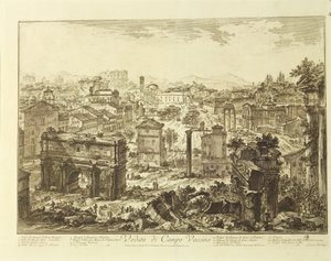 View of Campo Vaccino (Roman Forum) with Arch of Septimius Severus