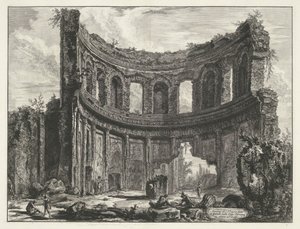 Small Palace in Villa Adriana at Tivoli (Avanzi del Tempio detto il Appollo nella Villa Adriana vicino a Tivoli) (Views of Rome series) (Vedute di Roma disegnate ed incise da Giambattista Piranesi architetto Veneziano series) by Giovanni Battista Piranesi