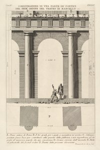 Partial Elevation and Plan of the First-Order Portico at the Theater of Marcellus by Giovanni Battista Piranesi