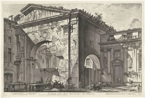 Porticus of Octavia in Rome (View of the Atrium of the Portico of Octavia) (Views of Rome) (Views of Rome drawn and engraved by Giambattista Piranesi architect Venetian) by Giovanni Battista Piranesi