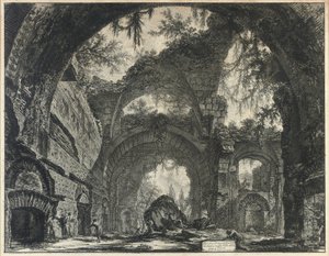 Ruins of a Gallery of Statues in the Villa Adriana at Tivoli by Giovanni Battista Piranesi