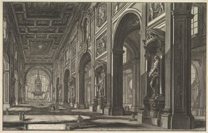 St. Giovanni in Laterano, Interior, from "Vedute di Roma" (Views of Rome)