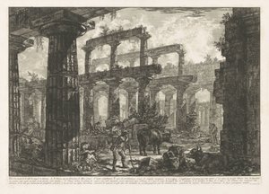 Temple of Neptune at Paestum (Various Views of the Remains of Three Large Buildings Still Standing at Paestum) by Giovanni Battista Piranesi