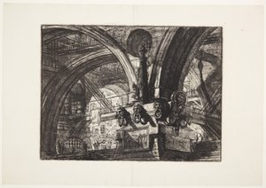 The Pier with a Lamp by Giovanni Battista Piranesi