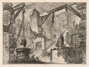The Prisons: Colonnaded Interior with a Broad Stair by Giovanni Battista Piranesi