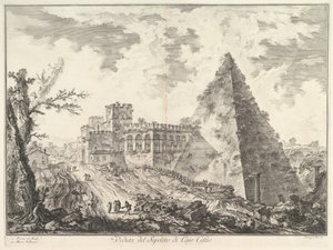 The Pyramid of Caius Cestius, with the Porta S. Paolo and Adjoining Road