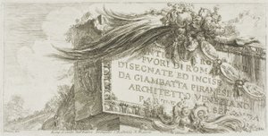 Title Page: Roman Antiquities outside Rome, Part Two, from Some Views of Triumphal Arches and other Monuments by Giovanni Battista Piranesi