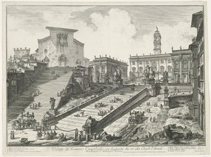 Steps to Piazza del Campidoglio and Santa Maria in Aracoeli in Rome (series title: Views of Rome)