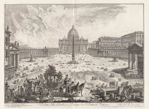View of the Basilica, and Piazza of Saint Peter by Giovanni Battista Piranesi
