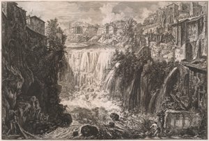 View of the Tivoli Waterfall by Giovanni Battista Piranesi