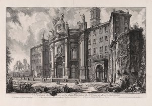 View of the Façade of the Basilica of the Holy Cross in Jerusalem, from Views of Rome