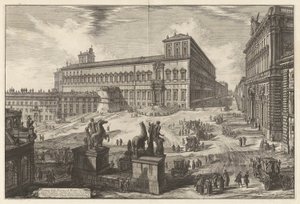 View of the Piazza di Monte Cavallo (Piazza del Quirinale with the Quirinal Palace at Center), from Views of Rome
