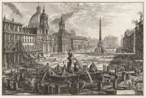 View of the Piazza Navona above the Ruins of the Circus Agonalis, from Views of Rome by Giovanni Battista Piranesi
