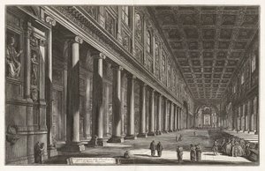 Interior View of the Basilica of Santa Maria Maggiore, from Views of Rome